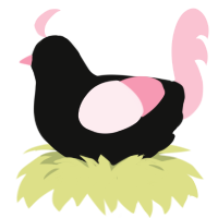 A black and rose chicken