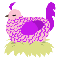 A rose and amethyst chicken with a lace pattern