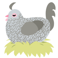 A mist and ash chicken with a double-lace pattern
