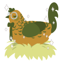 A gold and olive chicken with a half-lace pattern
