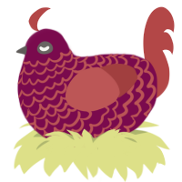 A wine and red chicken with a lace pattern