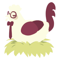 Velvet, a mist and maroon chicken