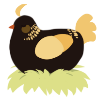 A sable and honey chicken with a neck-band pattern