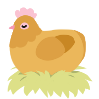 A honey and orange chicken with a head pattern