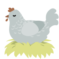 A silver chicken with a half-lace pattern