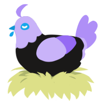 A sable and lilac chicken with a head pattern