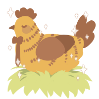 A honey and brown chicken with a half-bar pattern