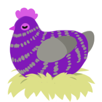 (unnamed), a violet and ash chicken with a bar pattern
