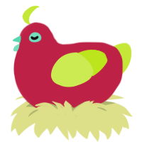 Applemint, a crimson and lime chicken