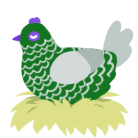 A leaf and silver chicken with a lace pattern