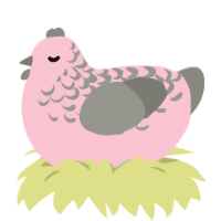Ash Baby, a rose and ash chicken with a half-lace pattern