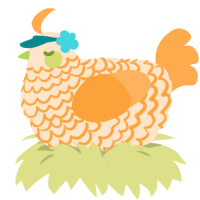 A tumblr and ultramarine chicken with a lace pattern