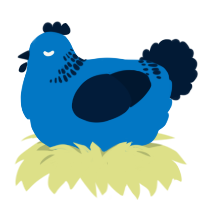 Sapphire, a sapphire and tumblr chicken with a neck-band pattern