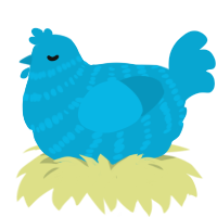 Light, a cerulean chicken with a bar pattern