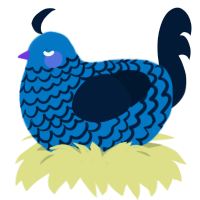 A sapphire and tumblr chicken with a lace pattern
