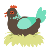 A bark and mint chicken with a neck-speckle pattern