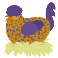 Ulumano, a ochre and overcast chicken with a speckle pattern