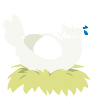 Snowstorm, a white chicken with a neck-speckle pattern