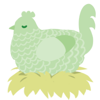 A gluppy chicken with a lace pattern