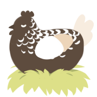 A bark and cream chicken with a half-lace pattern