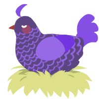 A overcast and blurple chicken with a lace pattern