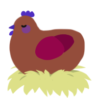 A russet and maroon chicken