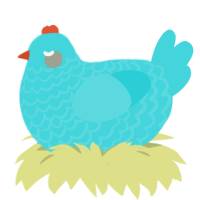 (unnamed), a aqua chicken with a lace pattern