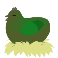 A olive and leaf chicken with a half-lace pattern