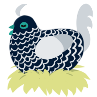 A tumblr and mist chicken with a lace pattern