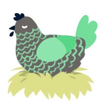 A grey and spring chicken with a lace pattern