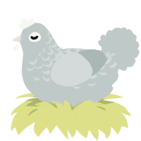 A silver chicken with a half-lace pattern