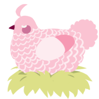 A rose chicken with a lace pattern