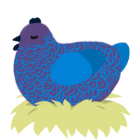 A overcast and sapphire chicken with a double-lace pattern