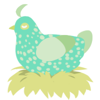 (unnamed), a mint and gluppy chicken with a speckle pattern