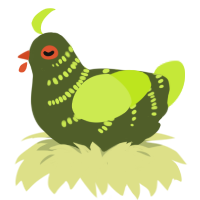 A olive and lime chicken with a half-bar pattern