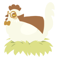 Apples and Cinnamon, a white chicken with a neck-speckle pattern