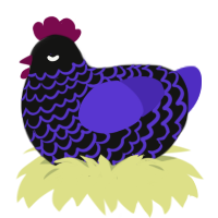 (unnamed), a black and indigo chicken with a lace pattern