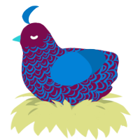 A wine and sapphire chicken with a double-lace pattern