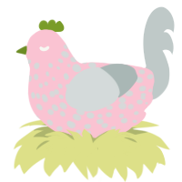 A rose and silver chicken with a speckle pattern