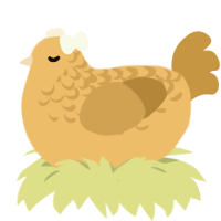 A honey and gold chicken with a half-lace pattern