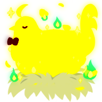 A yellow chicken with a speckle pattern