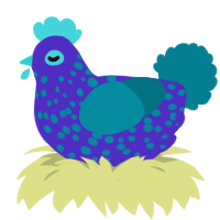 (unnamed), a indigo and sea chicken with a speckle pattern