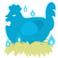 A cerulean chicken