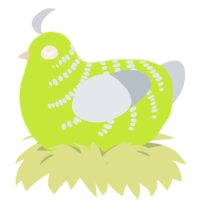A lime and mist chicken with a half-bar pattern