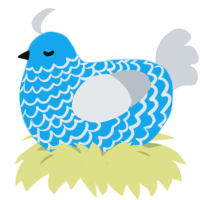 A sky and mist chicken with a lace pattern