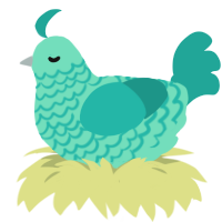 (unnamed), a mint and turquoise chicken with a lace pattern