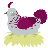 A silver and wine chicken with a half-lace pattern