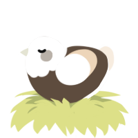 A bark and cream chicken with a head pattern