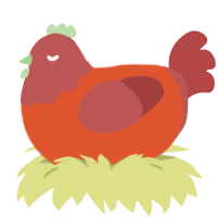Pumpkin, a vermilion and red chicken with a head pattern