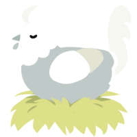 A silver and white chicken with a head pattern